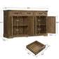 USIKEY 55" Buffet Cabinet With Storage, Large Sideboard Buffet Storage Cabinet With 3 Drawers, Farmhouse Coffee Bar Cabinet, For Kitchen, Living Room