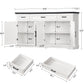 usikey 63” Large Buffet Cabinet with 4 Doors and 3 Drawers, Buffet Sideboard Cabinet with Storage and 2 Adjustable Shelves, Coffee Bar, Wine Bar for Living Room, White