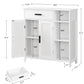 USIKEY Storage Cabinet, Floor Cabinet with Doors and Shelves, Coffee Bar Cabinet with Drawer, Organizer Cabinet for Living Room, Dining Room