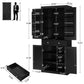 usikey 72?¡À Kitchen Pantry Cabinet, Tall Storage Cabinet with 4 Doors and 1 Drawer, Freestanding Cupboard with 6 Hanging Shelves and Adjustable Shelves for Kitchen, Dining Room,Living Room