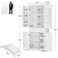 usikey 72?¡À Kitchen Pantry Cabinet, Tall Storage Cabinet with 4 Doors and 1 Drawer, Freestanding Cupboard with 6 Hanging Shelves and Adjustable Shelves for Kitchen, Dining Room,Living Room