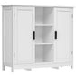 Storage Cabinet with 2 Doors and 4 Storage Shelves, Credenza Buffet Cabinet, Bathroom Cabinet for Living Room, Entryway, Home Office, White