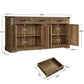 USIKEY Buffet Cabinet, 63” Large Sideboard Buffet Storage Cabinet with 3 Drawers, Farmhouse Coffee Bar with 4 Doors for Kitchen, Living Room