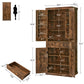 usikey 72?¡À Kitchen Pantry Cabinet, Tall Storage Cabinet with 4 Doors and 1 Drawer, Freestanding Cupboard with 6 Hanging Shelves and Adjustable Shelves for Kitchen, Dining Room,Living Room