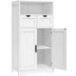 Large Storage Cabinet, Rattan Cabinet with 2 Drawers & 2 Shelves, Cupboard, Floor Cabinet for Living Room, Home Office, Natural & Black