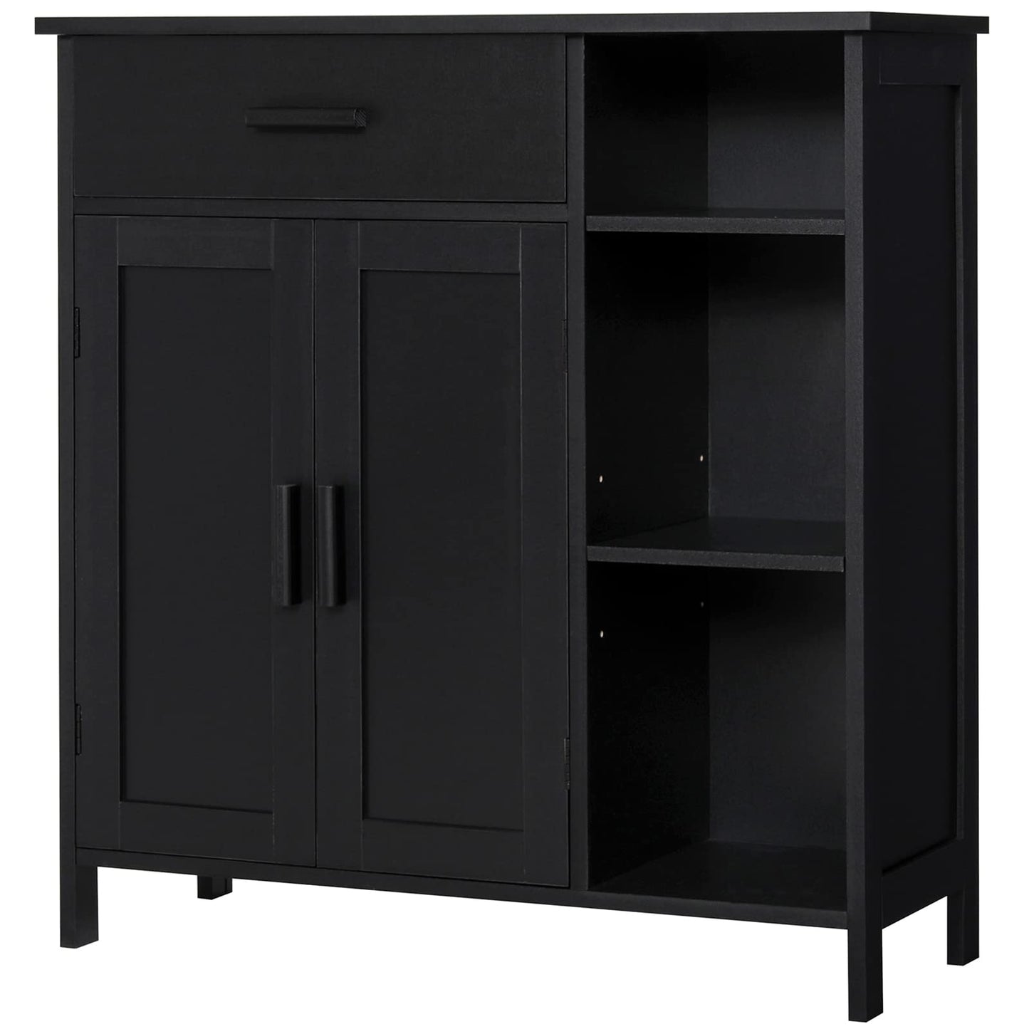 Storage Cabinet, Floor Cabinet with Doors and Shelves, Coffee Bar Cabinet with Drawer, Organizer Cabinet for Living Room, Dining Room