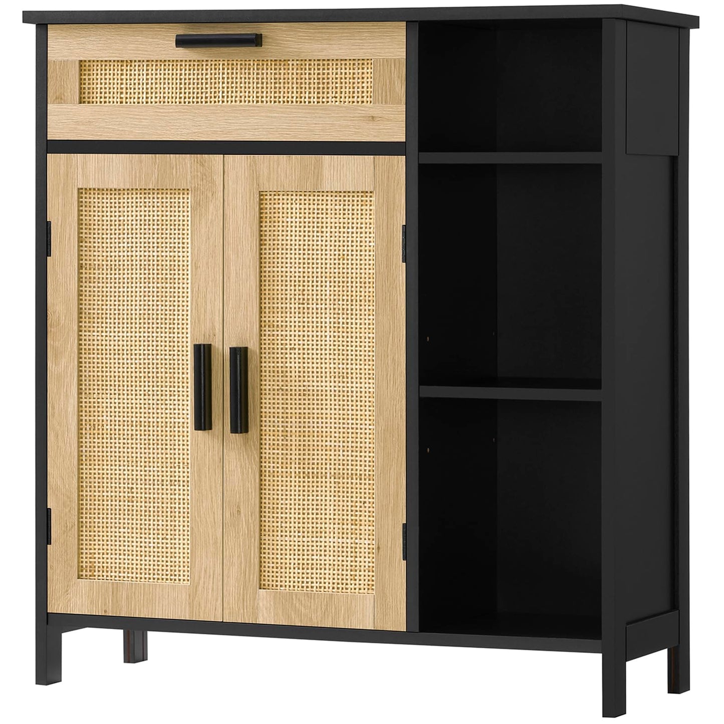 Storage Cabinet, Floor Cabinet with Doors and Shelves, Coffee Bar Cabinet with Drawer, Organizer Cabinet for Living Room, Dining Room