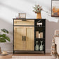 Storage Cabinet, Floor Cabinet with Doors and Shelves, Coffee Bar Cabinet with Drawer, Organizer Cabinet for Living Room, Dining Room