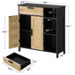 Storage Cabinet, Floor Cabinet with Doors and Shelves, Coffee Bar Cabinet with Drawer, Organizer Cabinet for Living Room, Dining Room