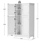 Storage Cabinet, Bathroom Cabinet with 4 Doors & Adjustable Shelf, Cupboard, Bathroom Floor Cabinet for Living Room, Entryway, Home Office, Grey