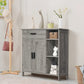 Storage Cabinet, Floor Cabinet with Doors and Shelves, Coffee Bar Cabinet with Drawer, Organizer Cabinet for Living Room, Dining Room