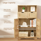 USIKEY Large Storage Cabinet, Rattan Cabinet with 2 Drawers & 2 Shelves, Cupboard, Floor Cabinet for Living Room, Home Office