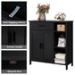 Storage Cabinet, Floor Cabinet with Doors and Shelves, Coffee Bar Cabinet with Drawer, Organizer Cabinet for Living Room, Dining Room