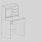 USIKEY Small Vanity Desk with Lighted Sliding Mirror, 3 Lighting Modes, Makeup Vanity Table with Storage Drawer and Hidden Storage Shelves