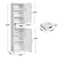 usikey 67“ Tall Bathroom Cabinet, Storage Cabinet with 4 Shelves & 2 Doors, Narrow Storage Cabinet for Bathroom, Living Room, Home Office, White