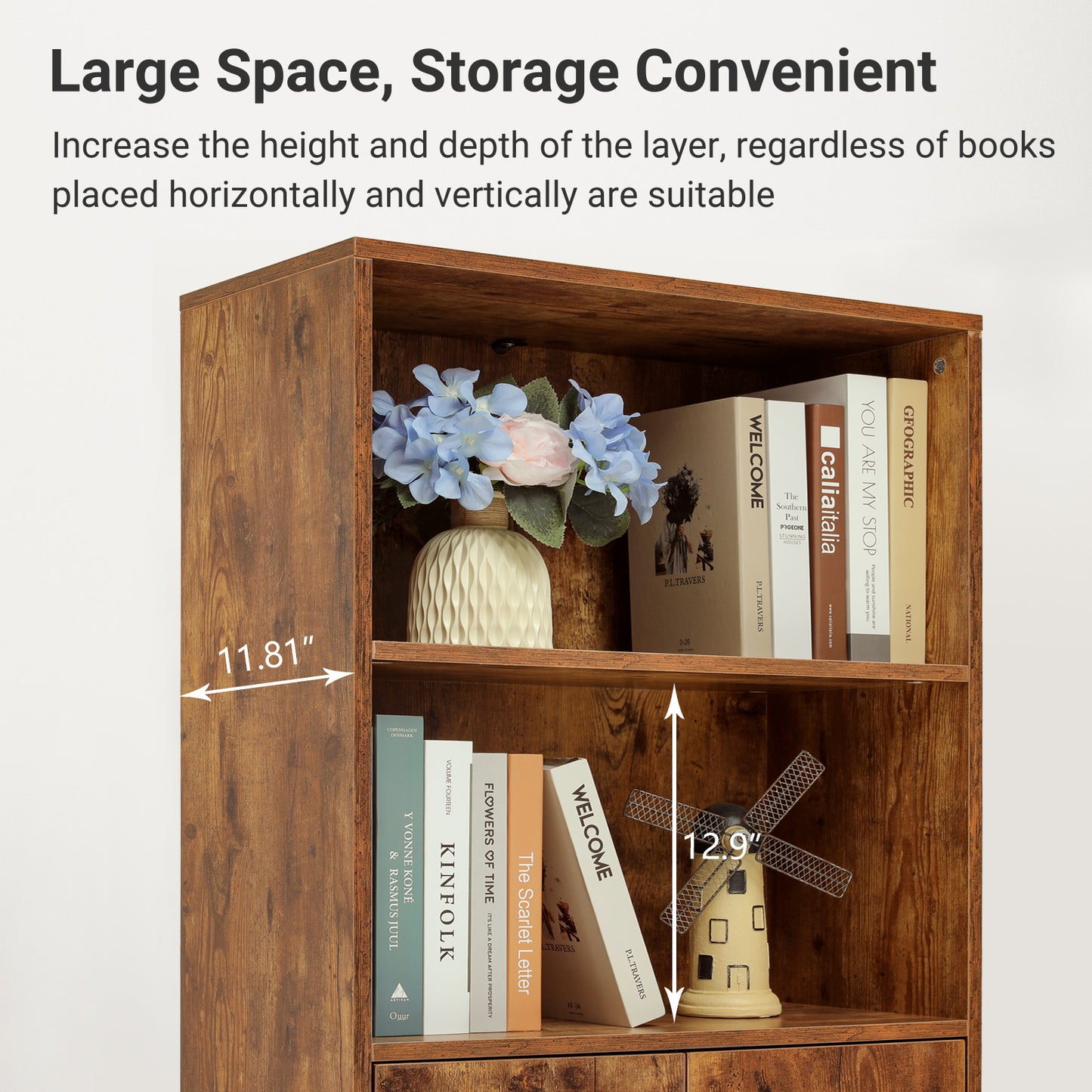 USIKEY Mid-Century Modern Bookshelf